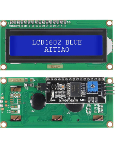 Paquete de 3 Módulos LCD 1602 I2C AITIAO Pantalla Azul