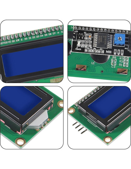 Paquete de 3 Módulos LCD 1602 I2C AITIAO Pantalla Azul Paquete de 3 Módulos LCD 1602 I2C AITIAO Pantalla Azul