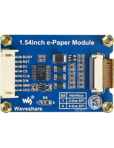 Pantalla E-Ink Waveshare 1.54" 200x200 SPI para Raspberry Pi