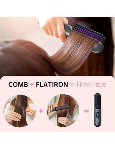 Cepillo Alisador Inalámbrico Hahahope 9600mAh 9 Temperaturas