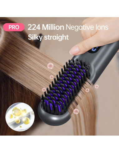 Cepillo Alisador Inalámbrico Hahahope 9600mAh 9 Temperaturas