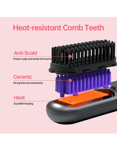 Cepillo Alisador Inalámbrico Hahahope 9600mAh 9 Temperaturas