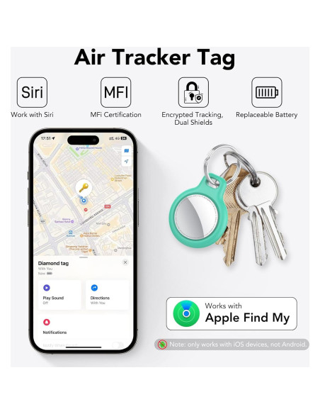 Etiquetas Air Tracker QCOQ Paquete de 4 Bluetooth 5.3
