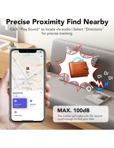 Etiquetas Air Tracker QCOQ Paquete de 4 Bluetooth 5.3