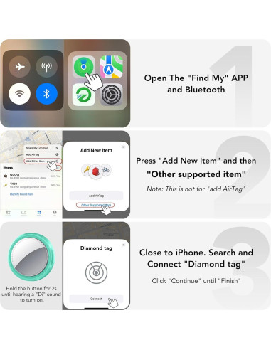 Etiquetas Air Tracker QCOQ Paquete de 4 Bluetooth 5.3
