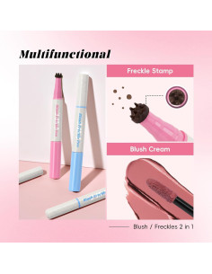 Bolígrafo de Pecas 2 en 1 CHANRAN Marrón Oscuro y Rubor Coral 2