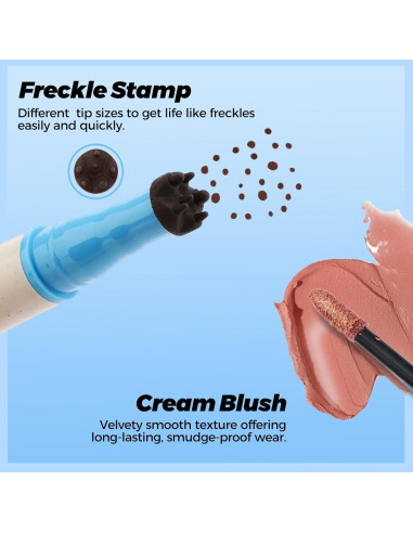 Bolígrafo de Pecas 2 en 1 CHANRAN Marrón Oscuro y Rubor Coral