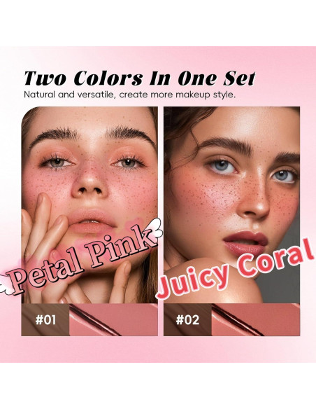 Bolígrafo de Pecas 2 en 1 CHANRAN Marrón Oscuro y Rubor Coral Bolígrafo de Pecas 2 en 1 CHANRAN Marrón Oscuro y Rubor Coral