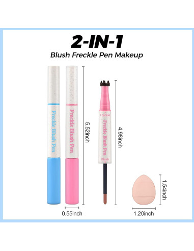 Bolígrafo de Pecas 2 en 1 CHANRAN Marrón Oscuro y Rubor Coral