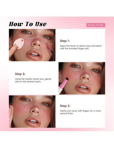 Bolígrafo de Pecas 2 en 1 CHANRAN Marrón Oscuro y Rubor Coral