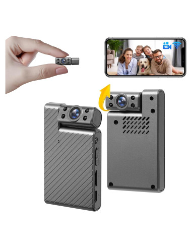 Mini Cámara Inalámbrica HD 1080p KANUIMA Plata Rotativa 180