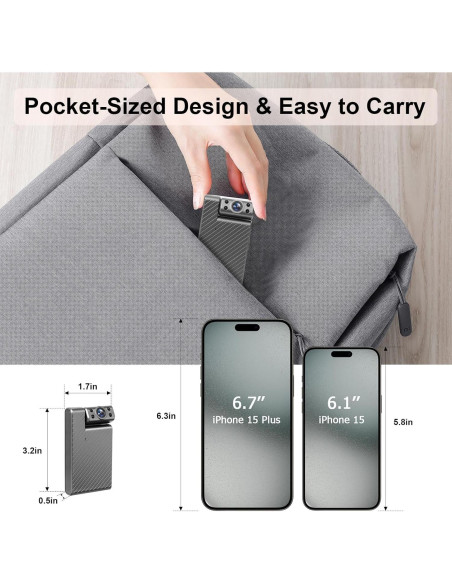 Mini Cámara Inalámbrica HD 1080p KANUIMA Plata Rotativa 180