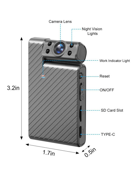Mini Cámara Inalámbrica HD 1080p KANUIMA Plata Rotativa 180