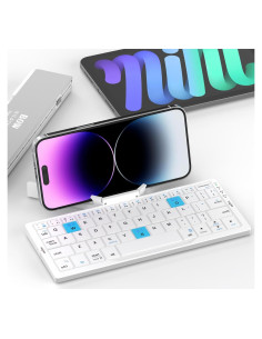 Teclado Plegable Bluetooth SIKAI CASE Plata 60 Teclas