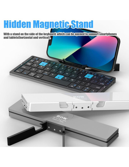 Teclado Plegable Bluetooth SIKAI CASE Plata 60 Teclas