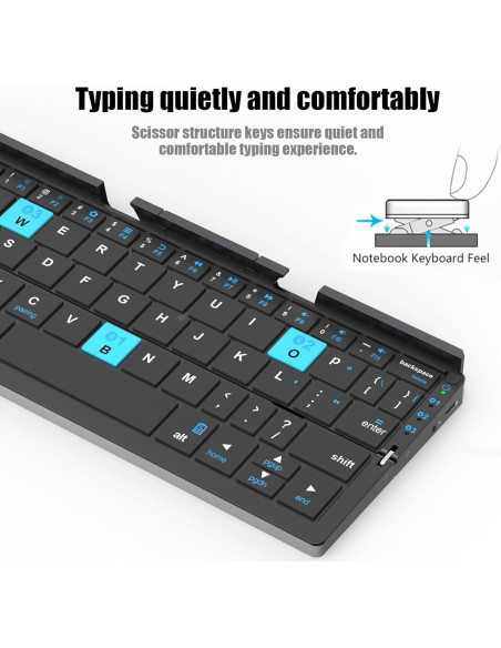 Teclado Plegable Bluetooth SIKAI CASE Plata 60 Teclas