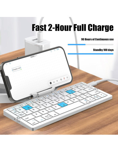 Teclado Plegable Bluetooth SIKAI CASE Plata 60 Teclas