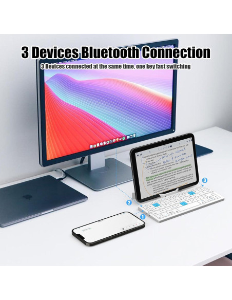 Teclado Plegable Bluetooth SIKAI CASE Plata 60 Teclas