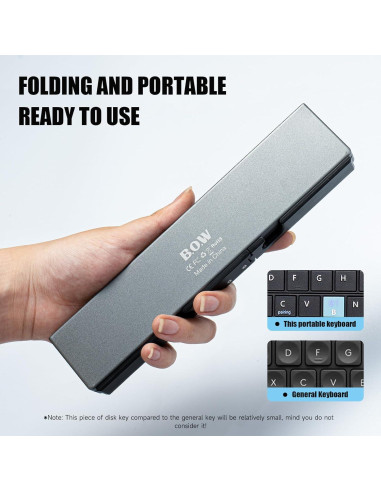 Teclado Plegable Bluetooth SIKAI CASE Plata 60 Teclas