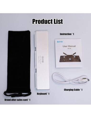 Teclado Plegable Bluetooth SIKAI CASE Plata 60 Teclas