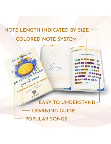 Tambor Balmy 8 Notas de Acero 6" Negro con Libro y Bolsa