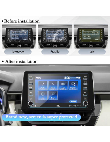 Protector de Pantalla SKTU Toyota Corolla 2019-2022 8" Vidrio Templado