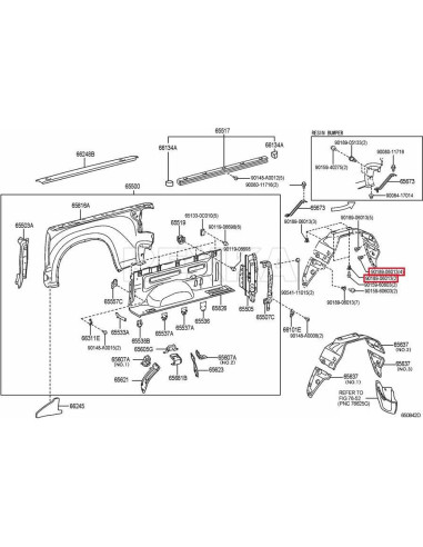 40 Tornillos Retenedores Guardabarros Toyota Lexus 90189-06013