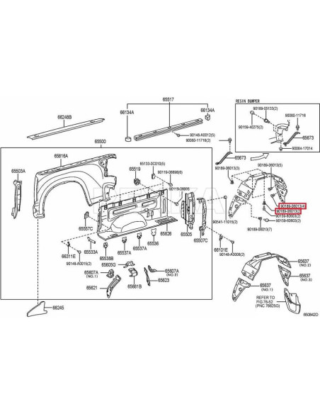 40 Tornillos Retenedores Guardabarros Toyota Lexus 90189-06013