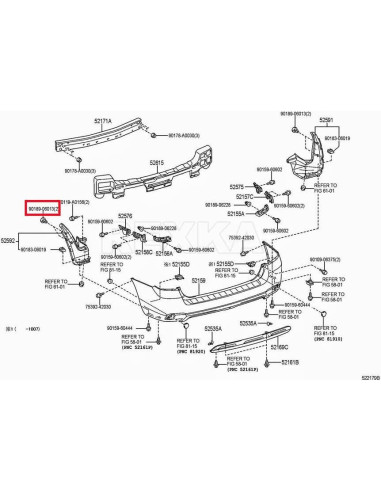 40 Tornillos Retenedores Guardabarros Toyota Lexus 90189-06013