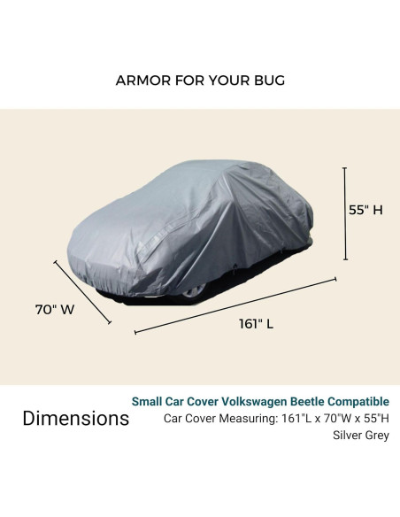 Cubierta de coche Formosa Covers VW Beetle 409x178x140 cm Gris Cubierta de coche Formosa Covers VW Beetle 409x178x140 cm Gris