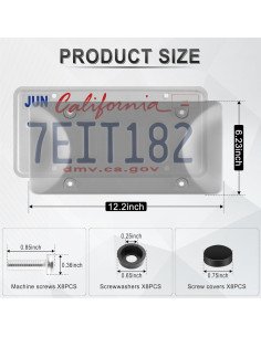 Marcos de Placa de Licencia Alpmosn Negros 2-Pack con Accesorios 2