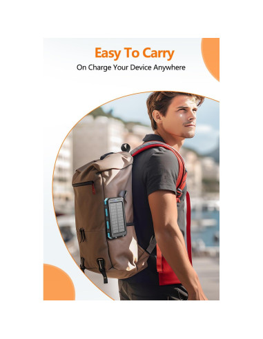 Cargador Solar Portátil Paey 36800mAh USB-C Carga Rápida