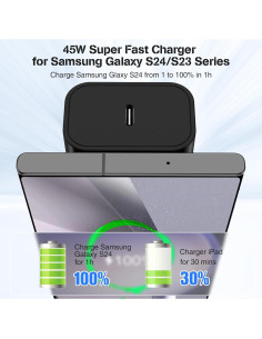 Cargador Super Rápido USB-C 45W Samsung + 2 Cables 6FT 2