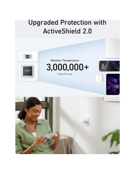 Cargador Anker Nano 30W USB-C Plegable para iPhone 16 Violeta