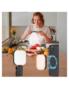 Luz de Selfie Magnética LUXSURE Recargable 3 Modos Negro