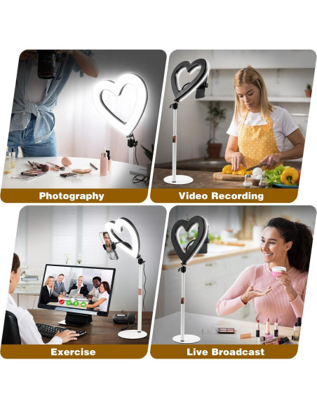 Anillo de Luz LED 10" NANBEITONG RGB con Soporte para Teléfono