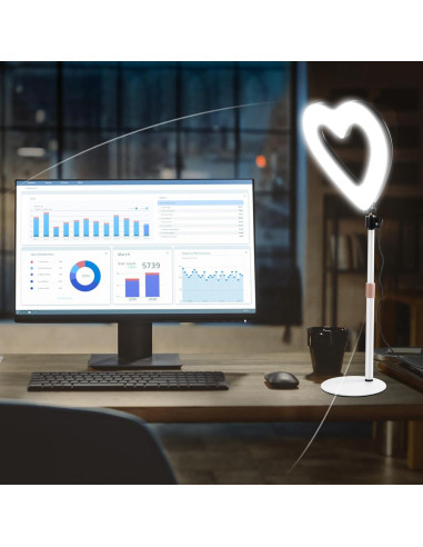 Anillo de Luz LED 10" NANBEITONG RGB con Soporte para Teléfono