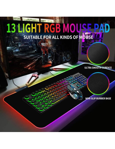 Alfombrilla de Ratón RGB ZHLHPER 40x90 cm Impermeable