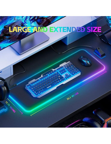 Alfombrilla de Ratón RGB ZHLHPER 40x90 cm Impermeable