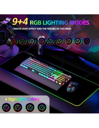 Alfombrilla de Ratón RGB ZHLHPER 40x90 cm Impermeable