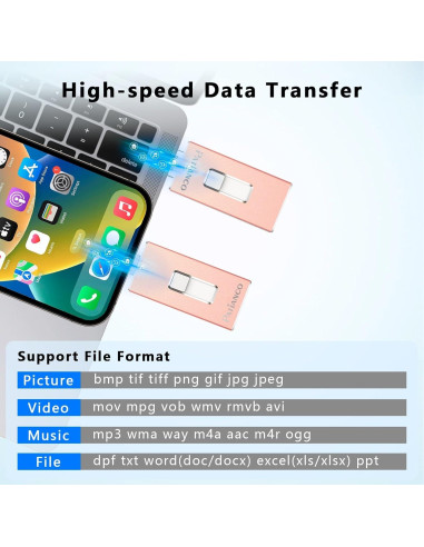 Photo Stick USB 512GB Patianco para iPhone y iPad Rosa