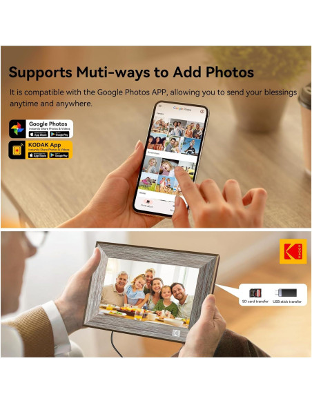 KODAK Marco de Fotos Digital 10.1" Madera WiFi 32GB HD