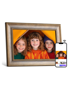 Marco de Fotos Digital WiFi BWJBSW 10.1" Madera HD 1280x800