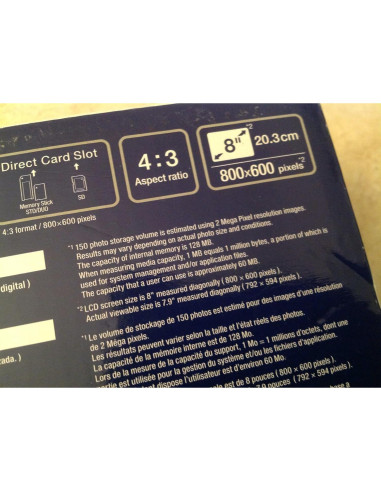 Marco de Fotos Digital Sony DPF-D810 20.32 cm LED