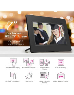 Marco Digital de Fotos WiFi Aluratek 7" Pantalla Táctil 8GB 2