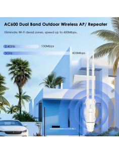 Extensor WiFi Exterior WAVLINK AC600 Doble Banda 2025 200m 2