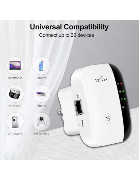 Amplificador de Señal WiFi Inalámbrico Skybess 300Mbps 2.4GHz