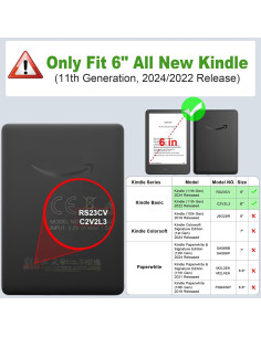 Funda Dura Fintie para Kindle 6" 11 Gen 2024/2022 - Negro 2