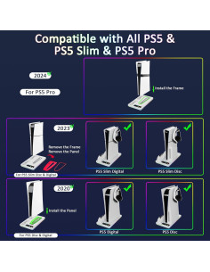 Soporte de Enfriamiento PS5 Coooudqs con Cargador RGB Dual 2