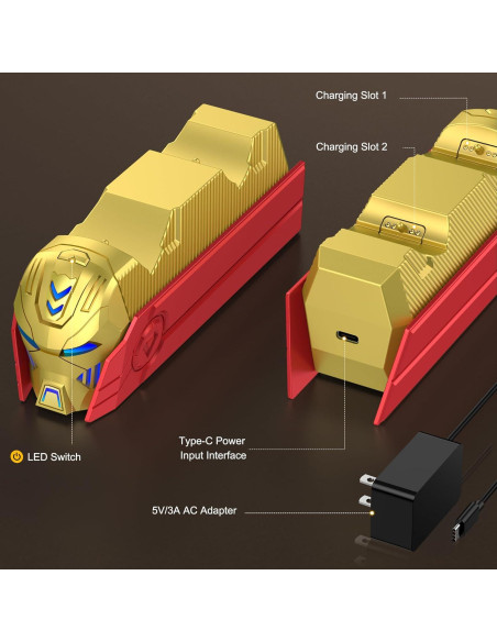 Estación de Carga Rápida PS5 DualSense/Edge con LED